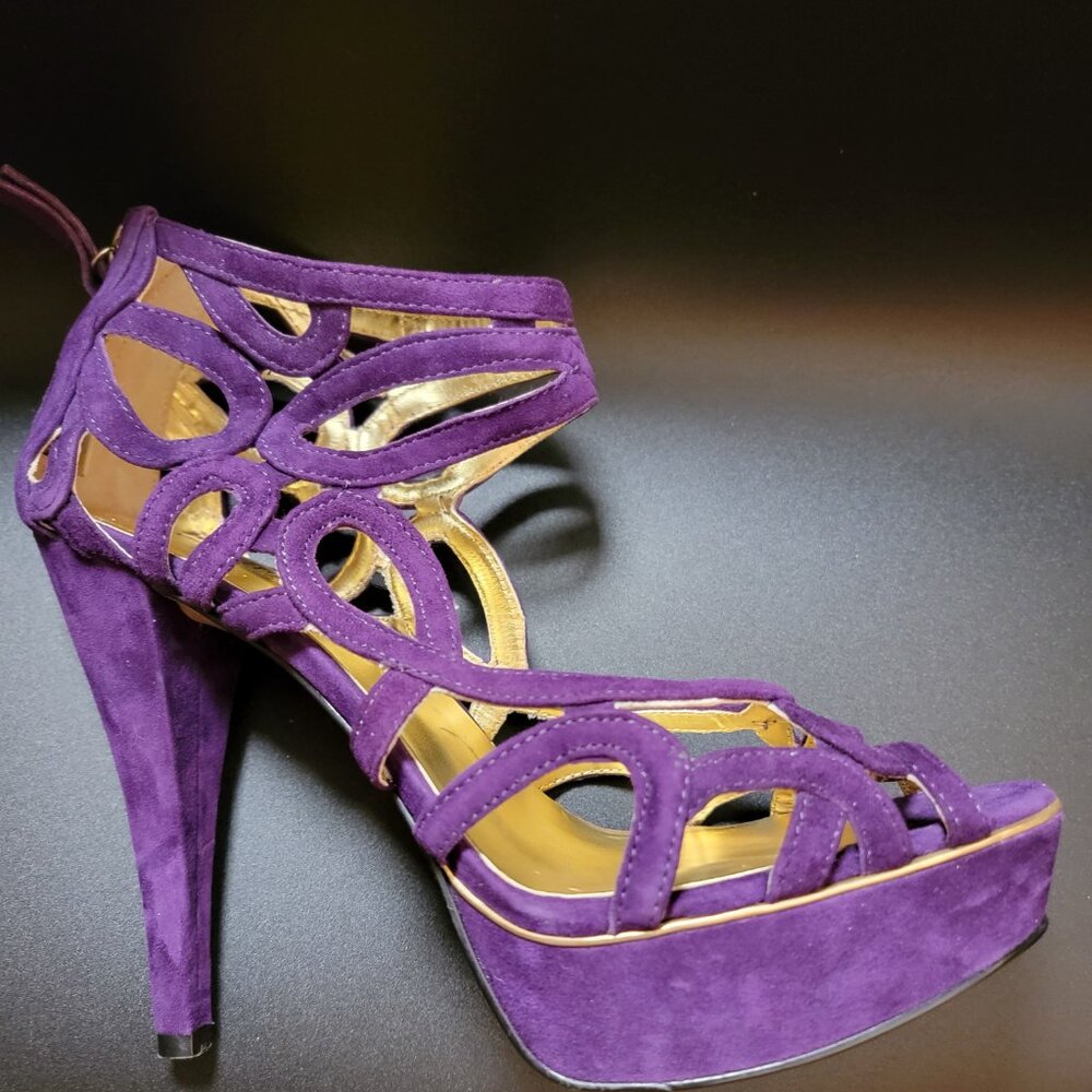 Nine West Platform Stiletto Heel – purple suede 8M. - Picture 10 of 10